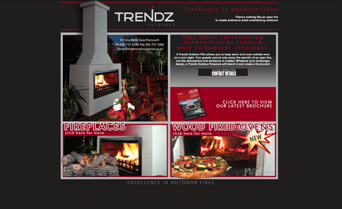 The Trendz website in 2009