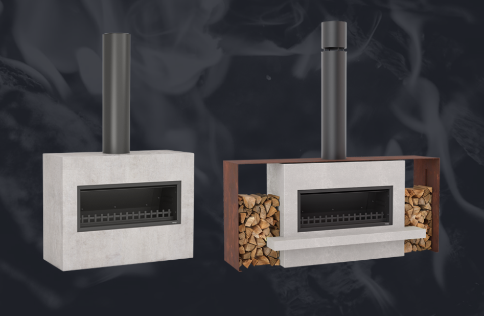 Outdoor fireplace renders